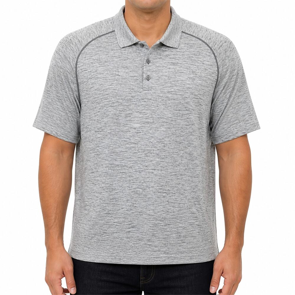 Lululemon Polo Shirt Mens 2XL Gray Performance Golf Athletic Get Outside Logo
